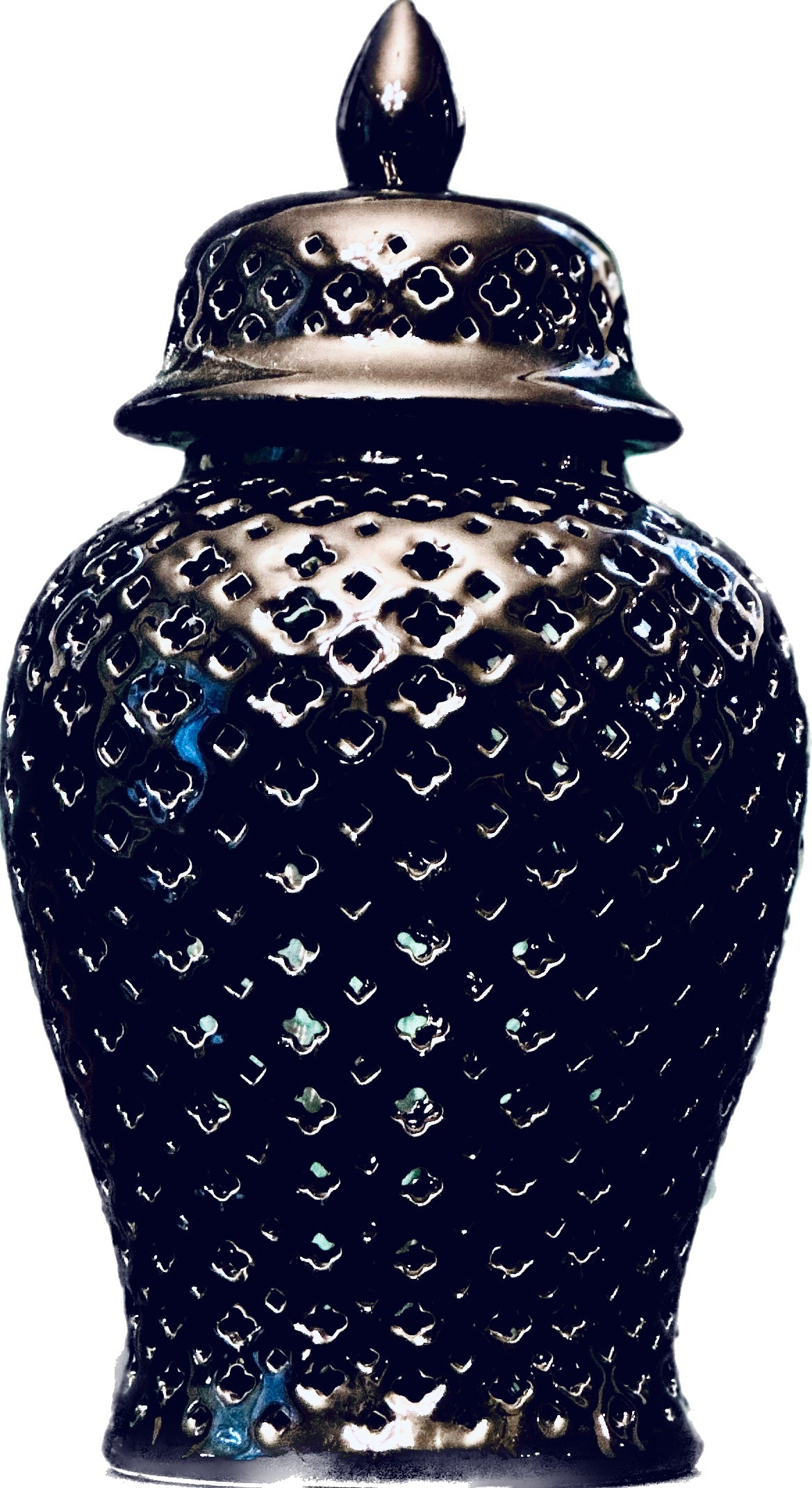 Medium Black Ceramic Ginger Jar