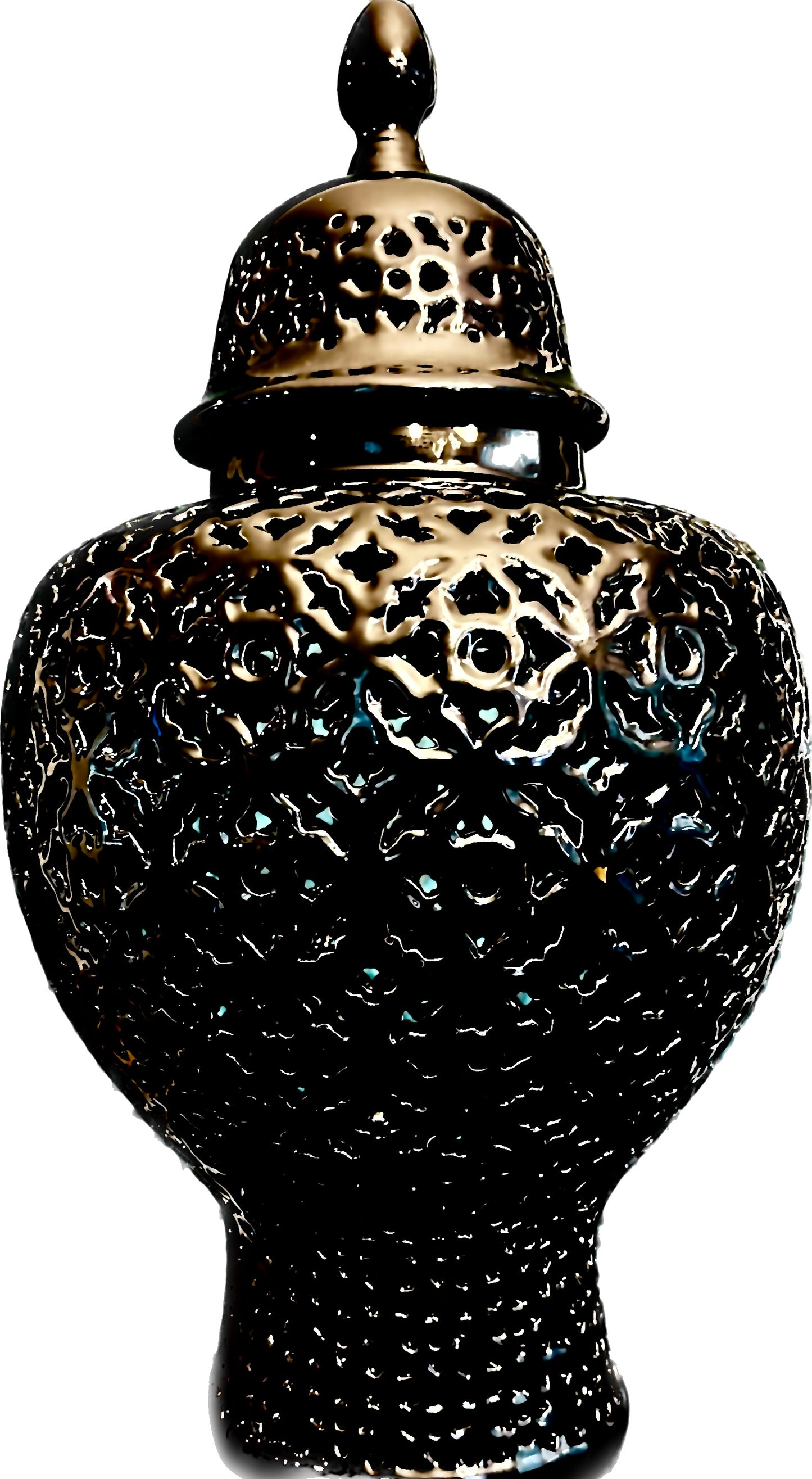 Oversized Black Ceramic Ginger Jar