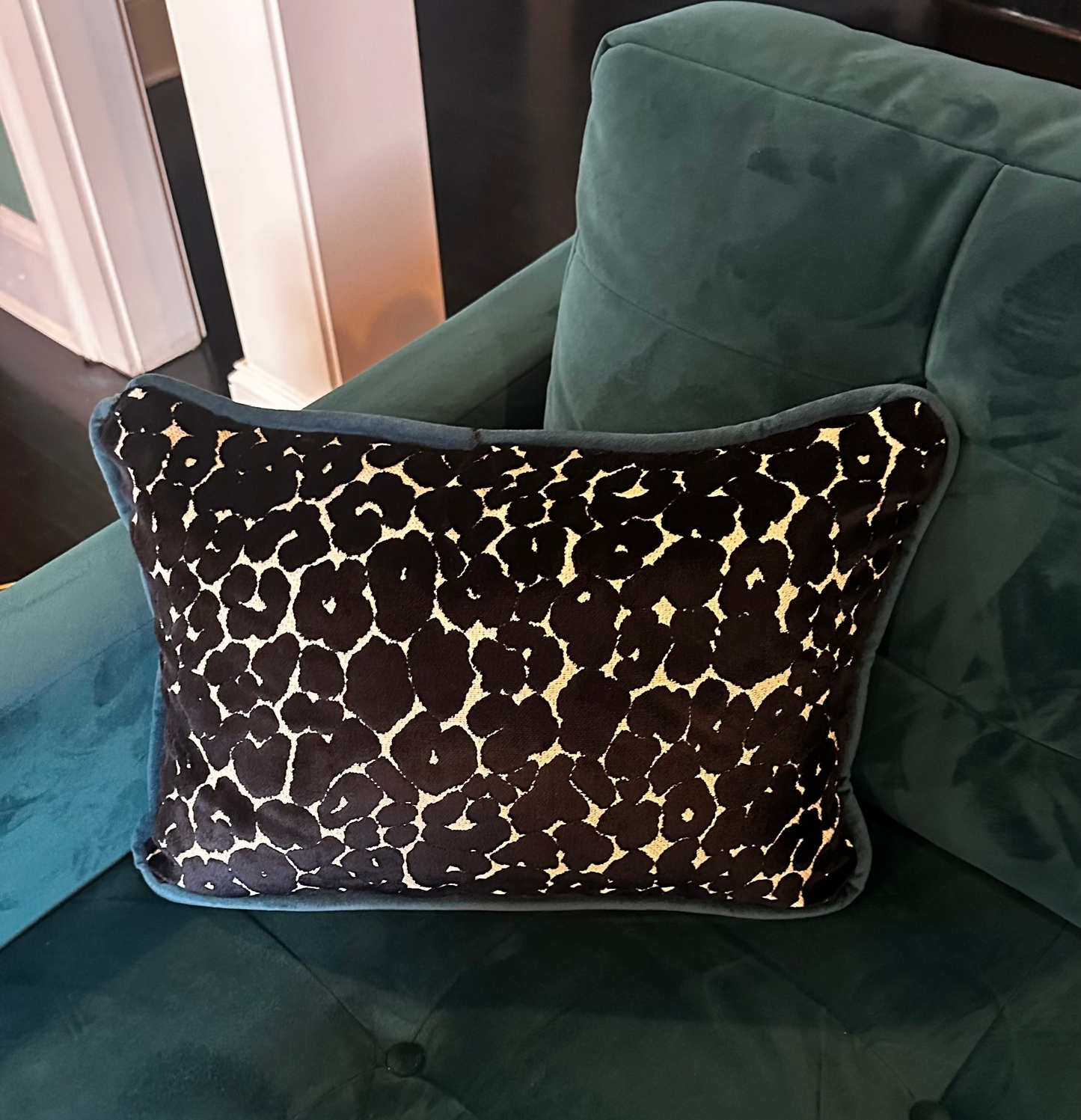 Luxury Velvet Animal Print Lumbar Pillow - Set of 2